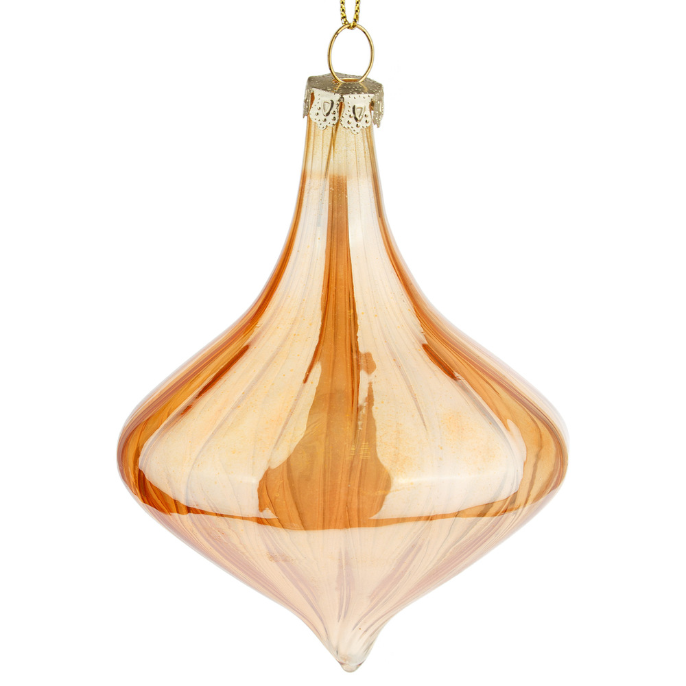 Glass christmas Drop, Peach